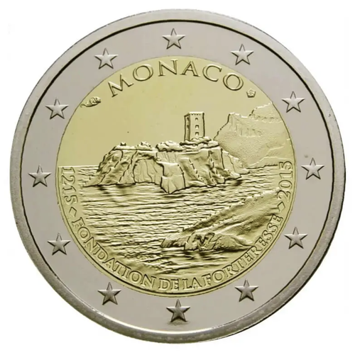 2 евро 2015 года Монако. 800 летие строительства первой крепости Монако