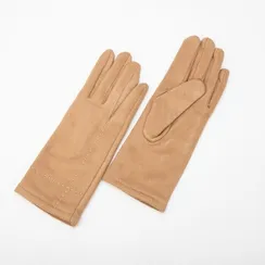 Перчатки женские, безразмерные, без утеплителя, цвет коричневый