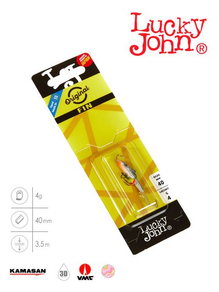 Балансир Lucky John FIN 3 с тр. 40мм/15H блистер