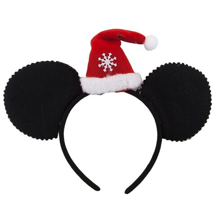 Ободок Мышка Мики маус в новогоднем колпачке