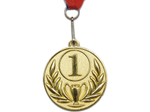 Медаль спортивная с лентой 1 место d - 5 см: FF-1 FF-509-1