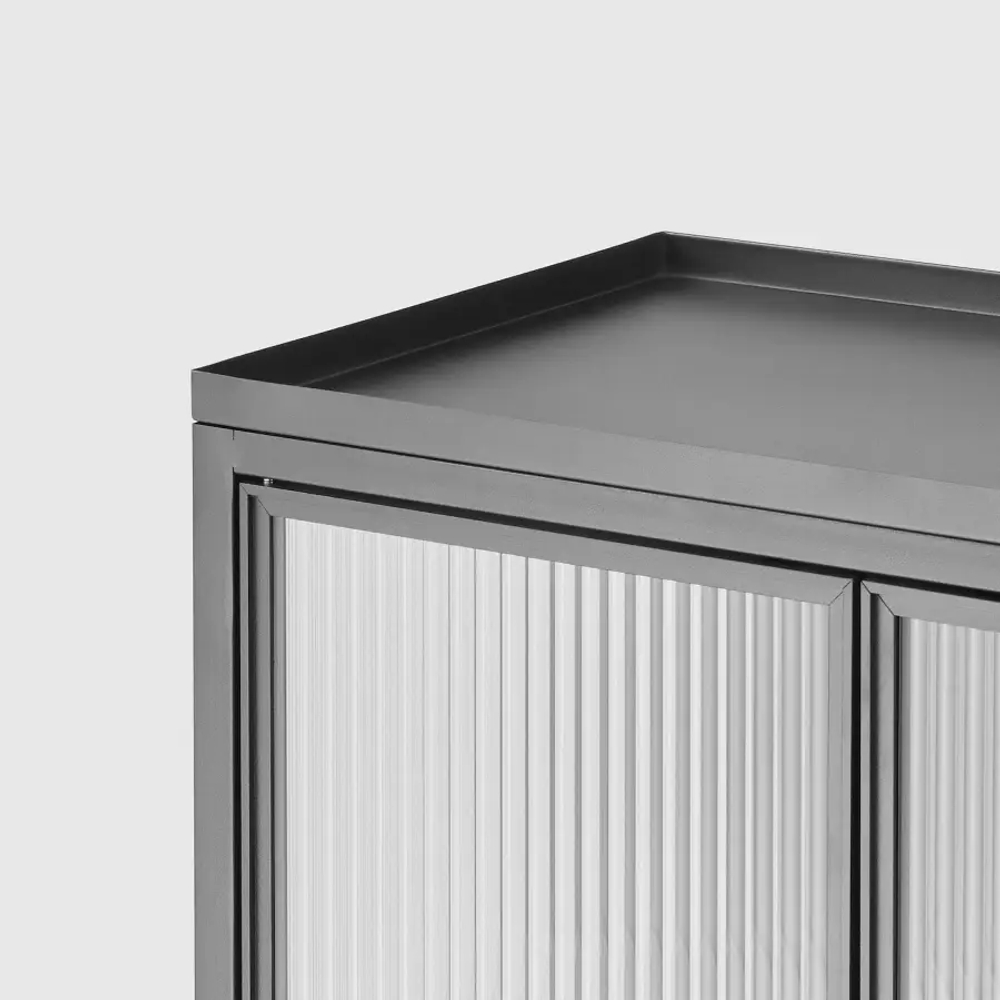 Шкаф-витрина - MOSSJÖN / MOSSJON IKEA/  МОССДЖОН  ИКЕА,  146х60 см,  серый