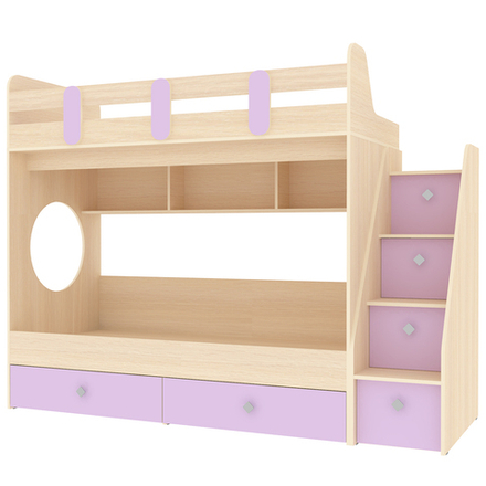 Двухъярусная кровать КарИВи Фортуна-2  Дуб Молочный Ирис