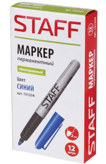 Маркер перм. 2,5 мм, нестираемый, синий (Staff)