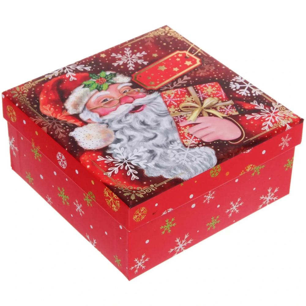 Коробка подарочная «Веселый Дедушка» 18*18*8,5 см