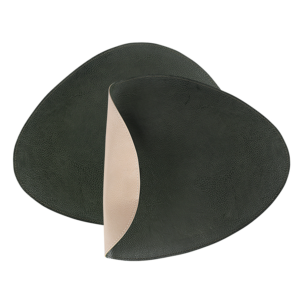 Набор из 4-х двухсторонних сервировочных салфеток drop, 33х41 см, зеленый/бежевый