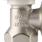 Вентиль ручной регулировки угловой STOUT - 1/2" (ВР/НР-американка, PN10, Tmax 120°C, шток металл по металлу)