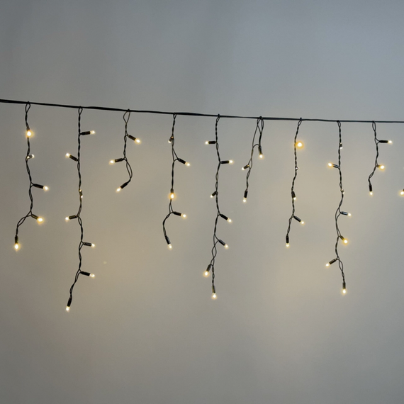 Светодиодная бахрома 3,1*0,5 м., 120 LED, тепло-белый, статика, чёрный провод каучук, LTC (ECO120-1-2WW)