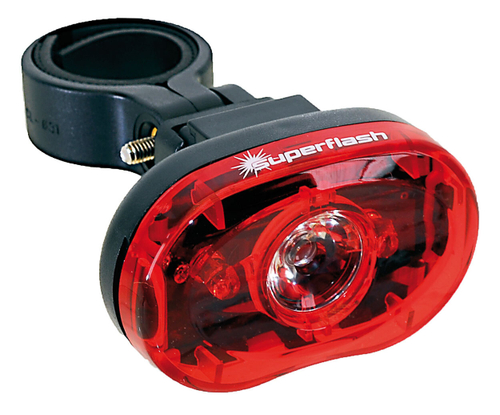 Фонарь задний 3д-0.5W/2ф красный гориз. вид. до 1км влагозащ. с батар. (100) SMART