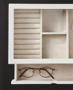 Zara Home Шкатулка изо льна, цвет белый, 30 см