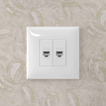 Компьютерная розетка RJ-45 без шторки в стену, кат.5е двойная, "Avanti", "Белое облако"