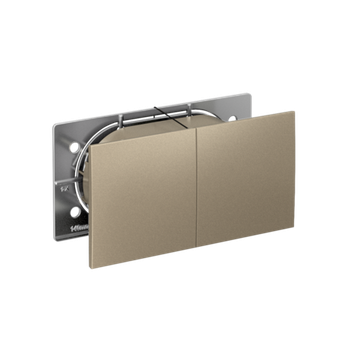 Розетка 2-м СП AtlasDesign 16А IP20 с заземл. защ. шторки со сдвижн. крышкой в сборе шампань SE ATN000528