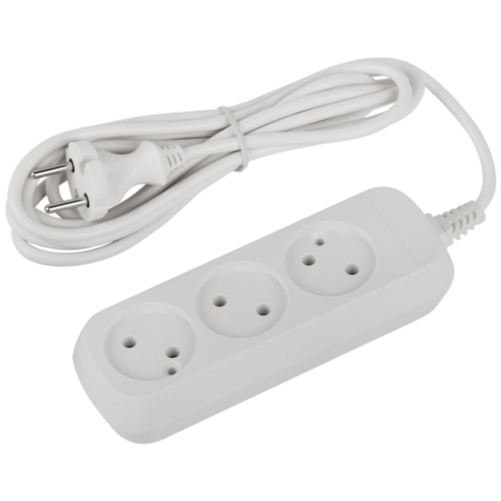 Удлинитель электрический ЭРА UDL-10-330 Greenline 3 розетки без заземления 3м ПВС 2x0.75мм2