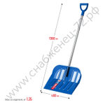 ЗУБР АНГАРА, ковш 46 см, морозостойкий поликарбонат, ударопрочная, легкий черенок из алюминия, V-ручка, снеговая лопата, Профессионал (39981)