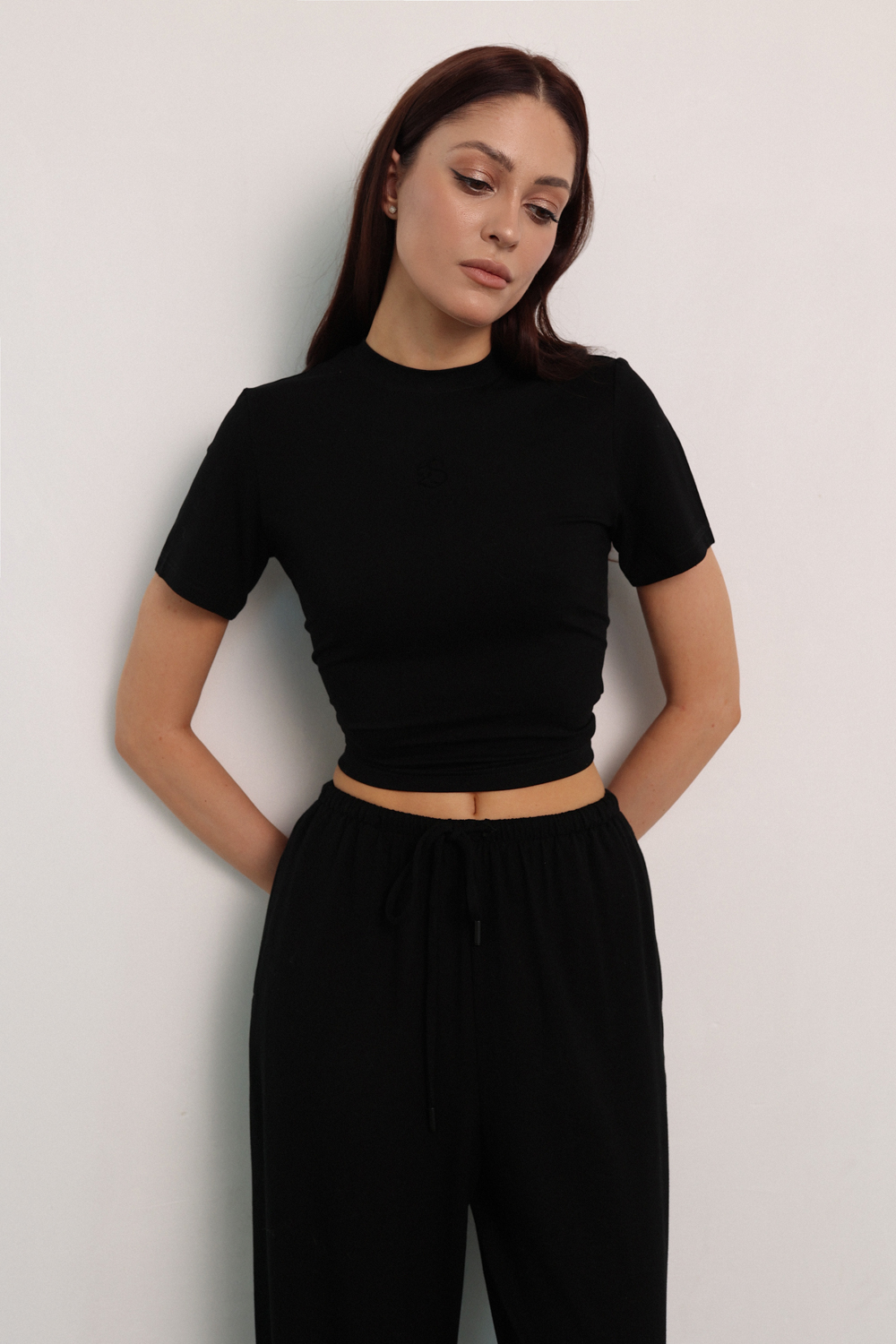 Брюки трикотажные черные