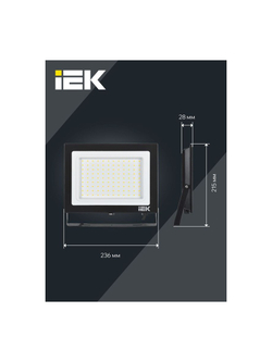 Прожектор светодиодный СДО 06-100 6500К IP65 черн. IEK LPDO601-100-65-K02