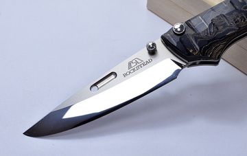 Премиальный японский нож Rockstead RIN-ZDP (BG) 67 HRC - рукоять титан + темный эбонит, сталь ZDP-189