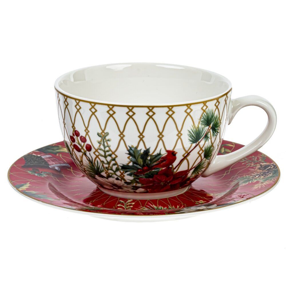 GAEM Чашка с блюдцем "Зимнее волшебство", 250 мл, L15,5 W15,5 H6,5 см