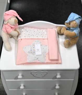 Комплект постельного белья Lollycottons Maks Star 3 предмета, Розовый