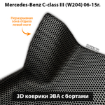 Передние автомобильные коврики ЭВА с бортами для Mercedes-Benz C класс III (W204) 06-15г.