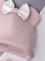 Шапка для девочек с ушками и снуд на осень