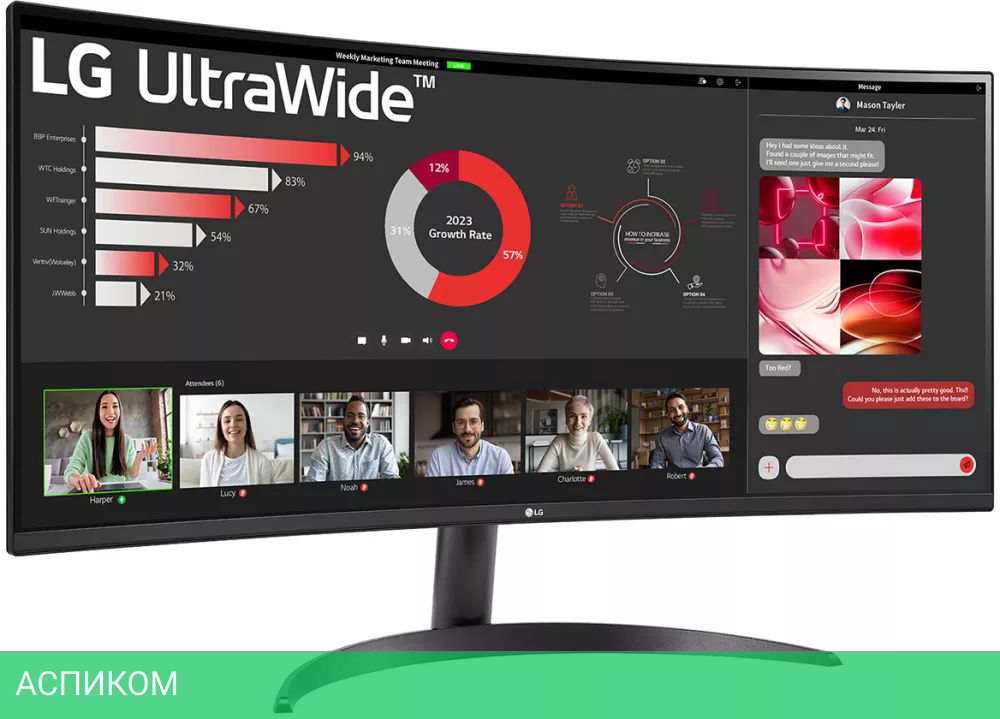 Монитор LG UltraWide 34WR50QK-B