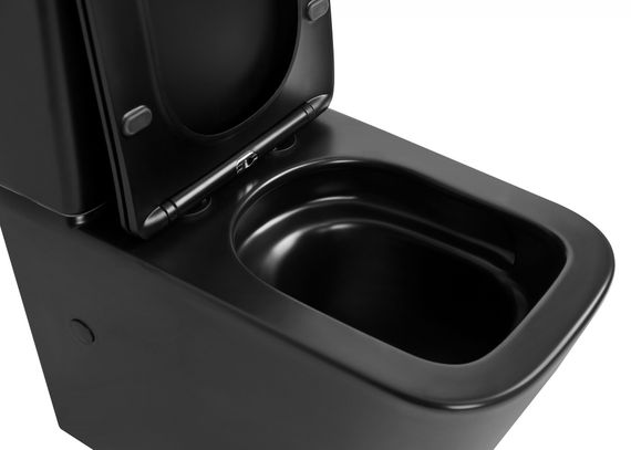 Унитаз ABBER Rechteck AC1210TMB компакт черный матовый, безободковый, смыв торнадо