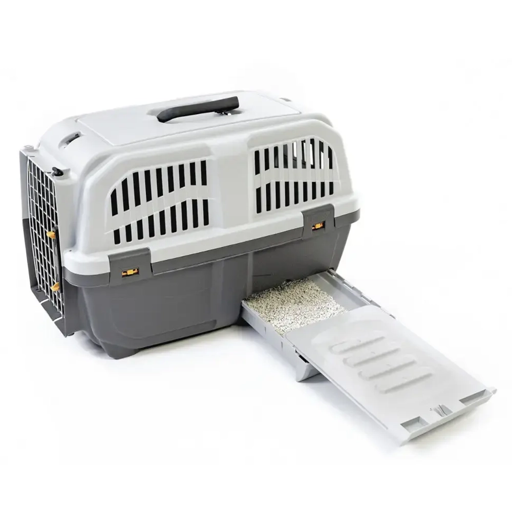 Mps skudo cat travel переноска с лотком для наполнителя, 60x40x39 см, серая