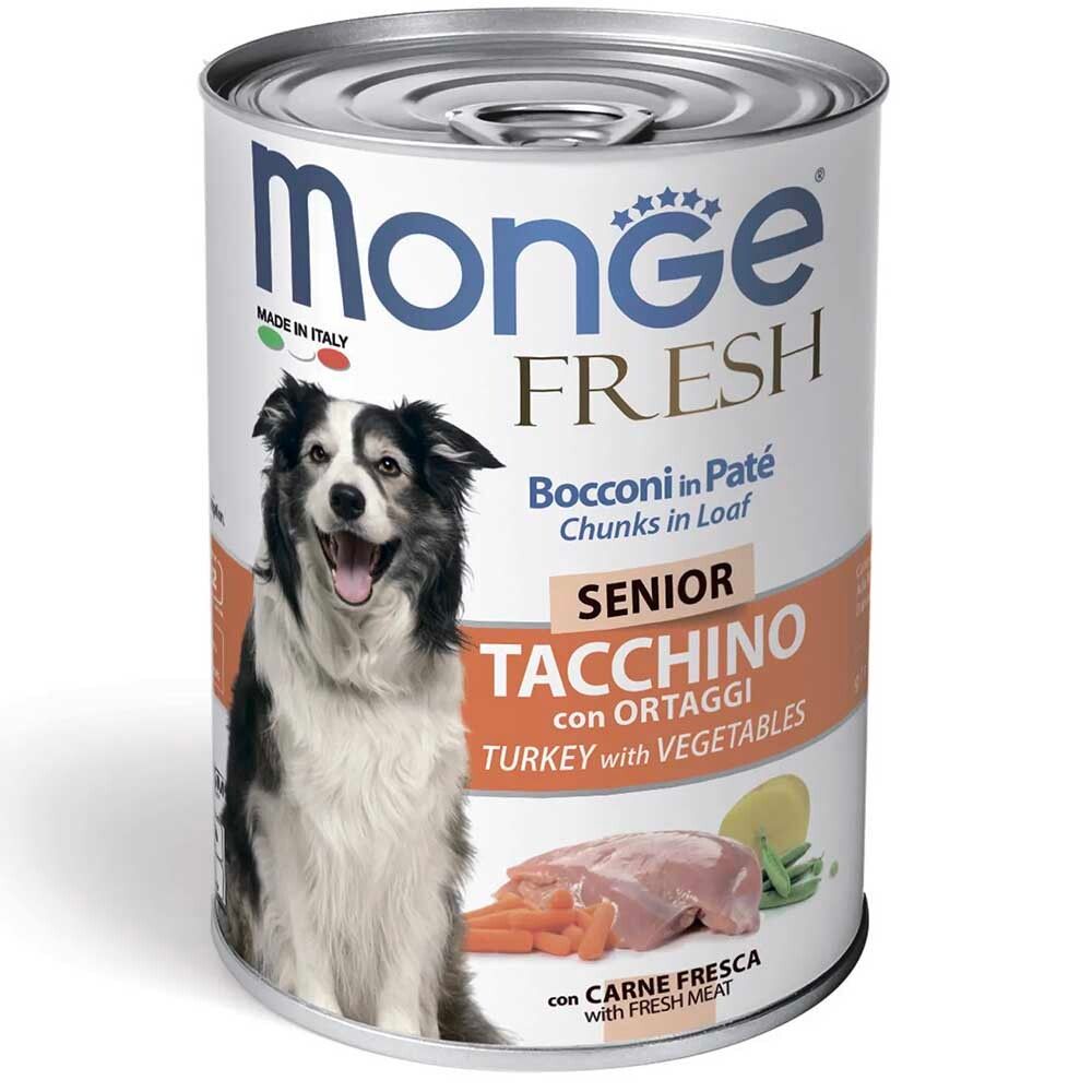 Monge Senior Dog Fresh Chunks 400 г (индейка с овощами) - консервы для пожилых собак мясной рулет
