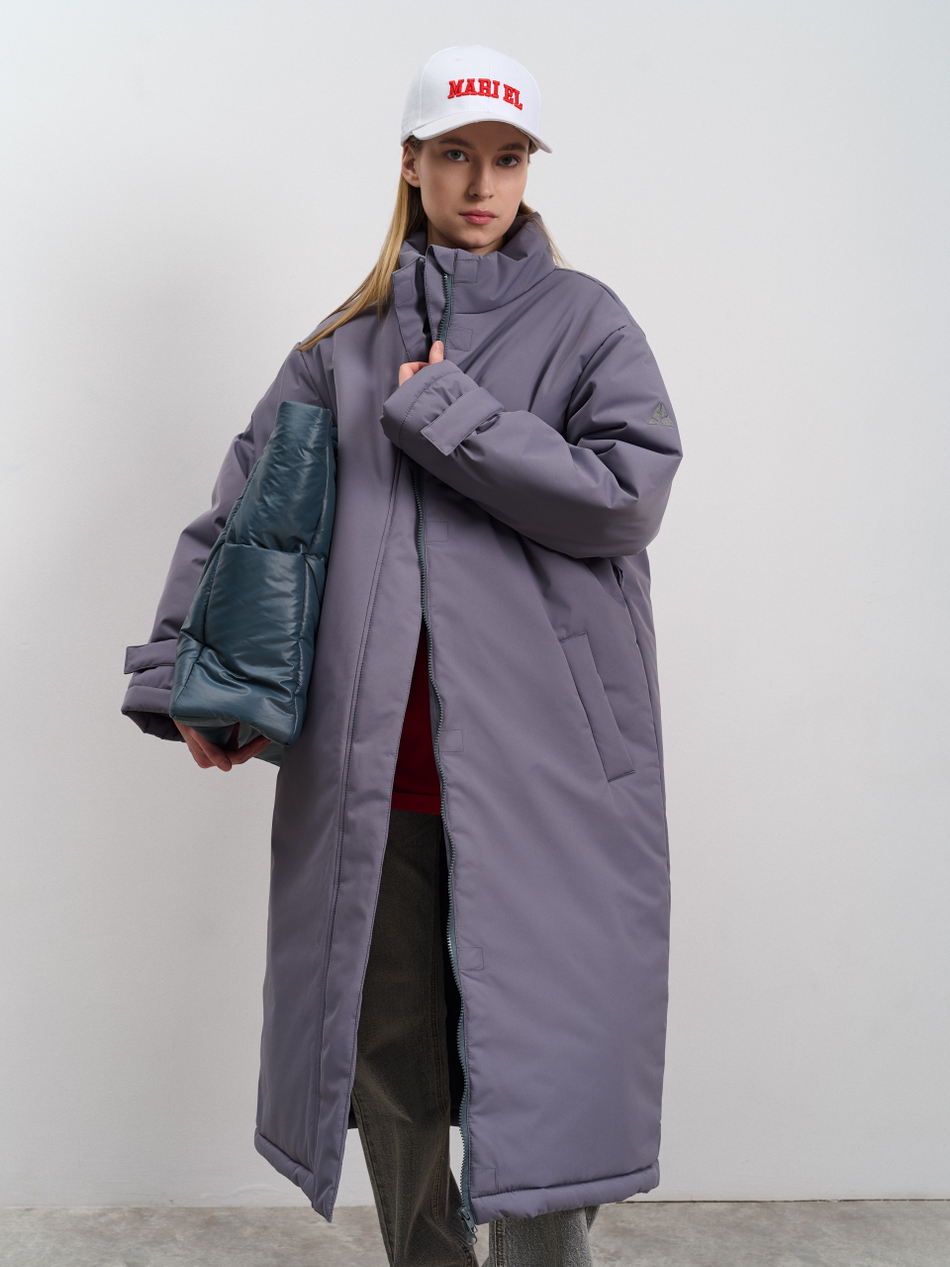 Пальто женское демисезонное "Ливерпуль" серый