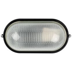 Светильник ЭРА НБП 04-60-001 Акватермо алюминий/стекло IP54 E27 max 60Вт 212х105 овал черный термостойкий | Светильники ЖКХ IP54