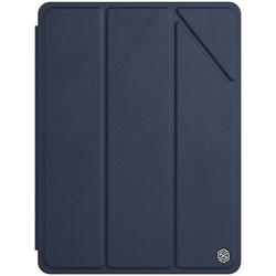 Кожаный чехол книжка синего цвета от Nillkin для iPad 10.2 (2019, 2020, 2021), серия Bevel Leather Case, функция пробуждения и сна