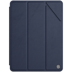 Кожаный чехол книжка синего цвета от Nillkin для iPad 10.2 (2019, 2020, 2021), серия Bevel Leather Case, функция пробуждения и сна