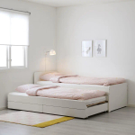 Кровать одноярусная - IKEA SLÄKT/LURÖY/ SLАKT/LURОY/СЛЭКТ/ЛУРОЙ ИКЕА  , 90x200 см, белый