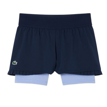 Женские Шорты теннисные Lacoste Ultra Dry Lined Tennis - navy blue/purple