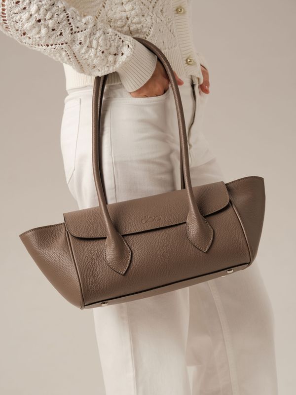 Кожаная сумка Viki DBR 31341 тауп