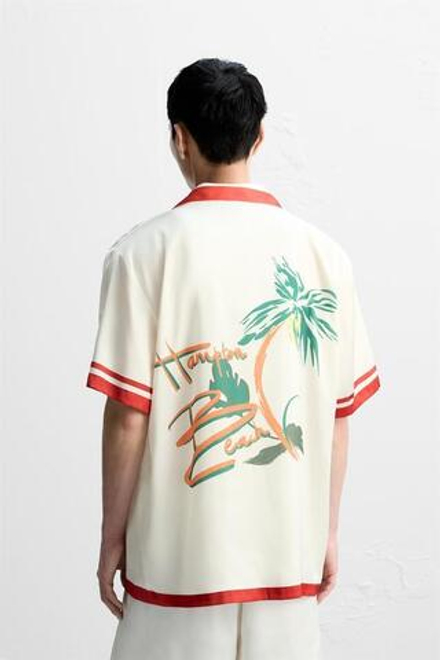 ZARA КОМБИНИРОВАННАЯ РУБАШКА С АТЛАСНЫМИ ДЕТАЛЯМИ, КРАСНЫЙ