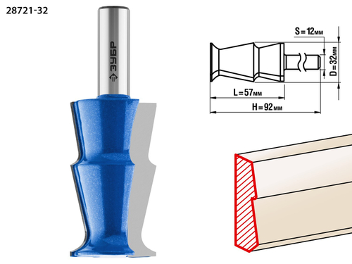 ЗУБР 32x57мм, фреза кромочная фигурная №10