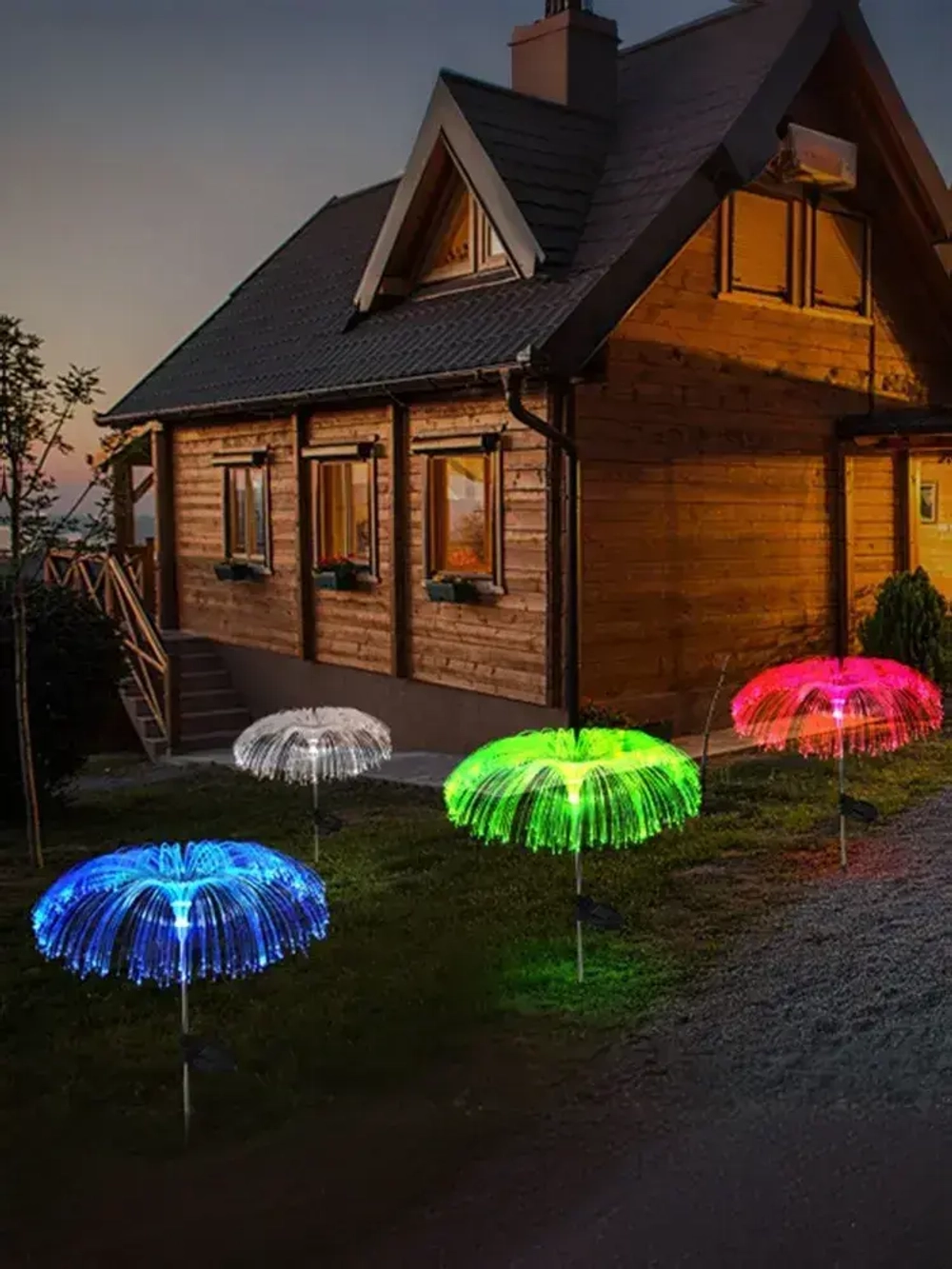 Светильник садовый на солнечной батарее уличный Медуза, 2 шт.