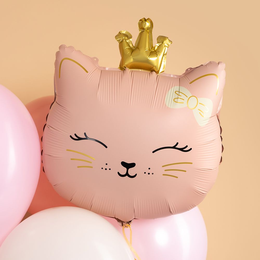 Шар (24''/61 см) Фигура, Кошечка Принцесса, Розовый, Сатин, 1 шт.