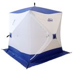 Палатка зимняя куб СЛЕДОПЫТ 1,8 х1,8 м, Oxford 240D PU 1000, S по полу 3,2  кв.м,цв. синий/белый