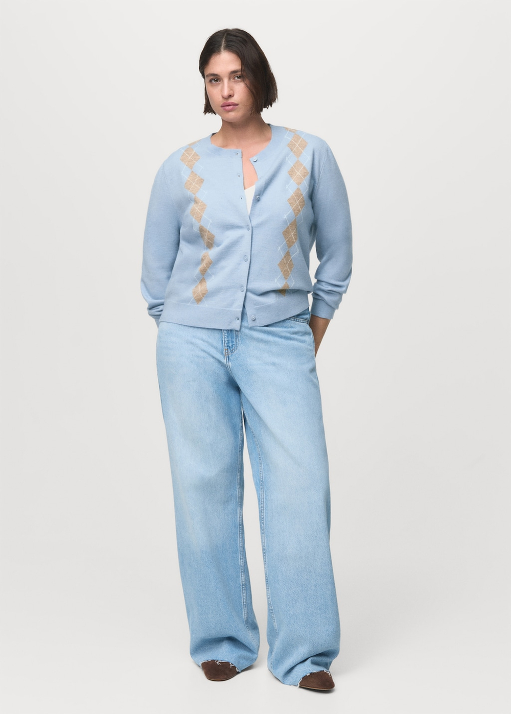 Кардиган с ромбами