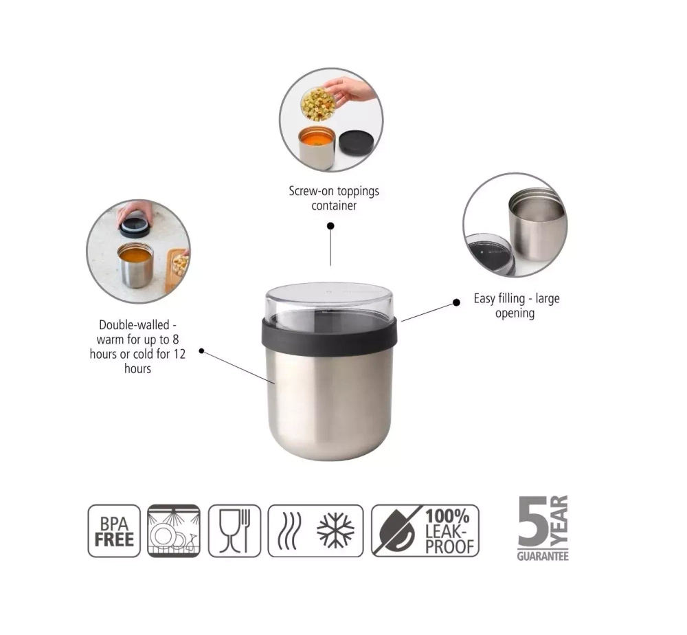 Brabantia - Ланчбокс Make &amp; Take 500мл Темно-серый / артикул   228780  / GTIN 8710755228780