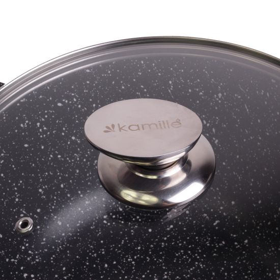 Кастрюля 6,2 л. из литого алюминия Kamille KM 4407 с мраморным покрытием