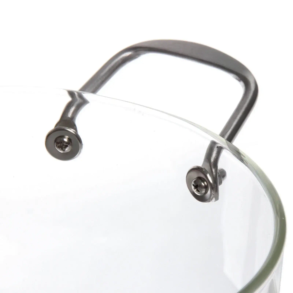 Кастрюля из боросиликатного стекла 2,5л «Хай-Тек» с металлическими ручками