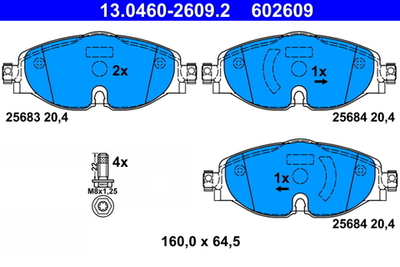 ATE - 13046026092-ATE - Brake Pad Set, disc brake
