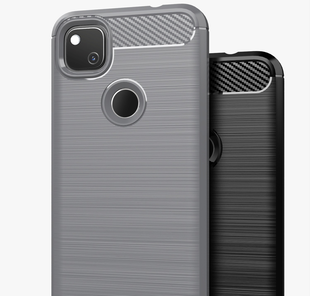 Защитный чехол серого цвета для телефона Google Pixel 4A, серия Carbon от Caseport