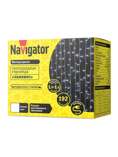 Гирлянда светодиодная 61 858 NGF-C01-192CW-10-1.5х1.2m-230-TR-IP20 Navigator 61858