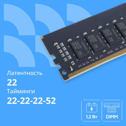 Оперативная память CBR DDR4 DIMM (UDIMM) 8GB CD4-US08G32M22-01 PC4-25600, 3200MHz, CL22, 1.2V