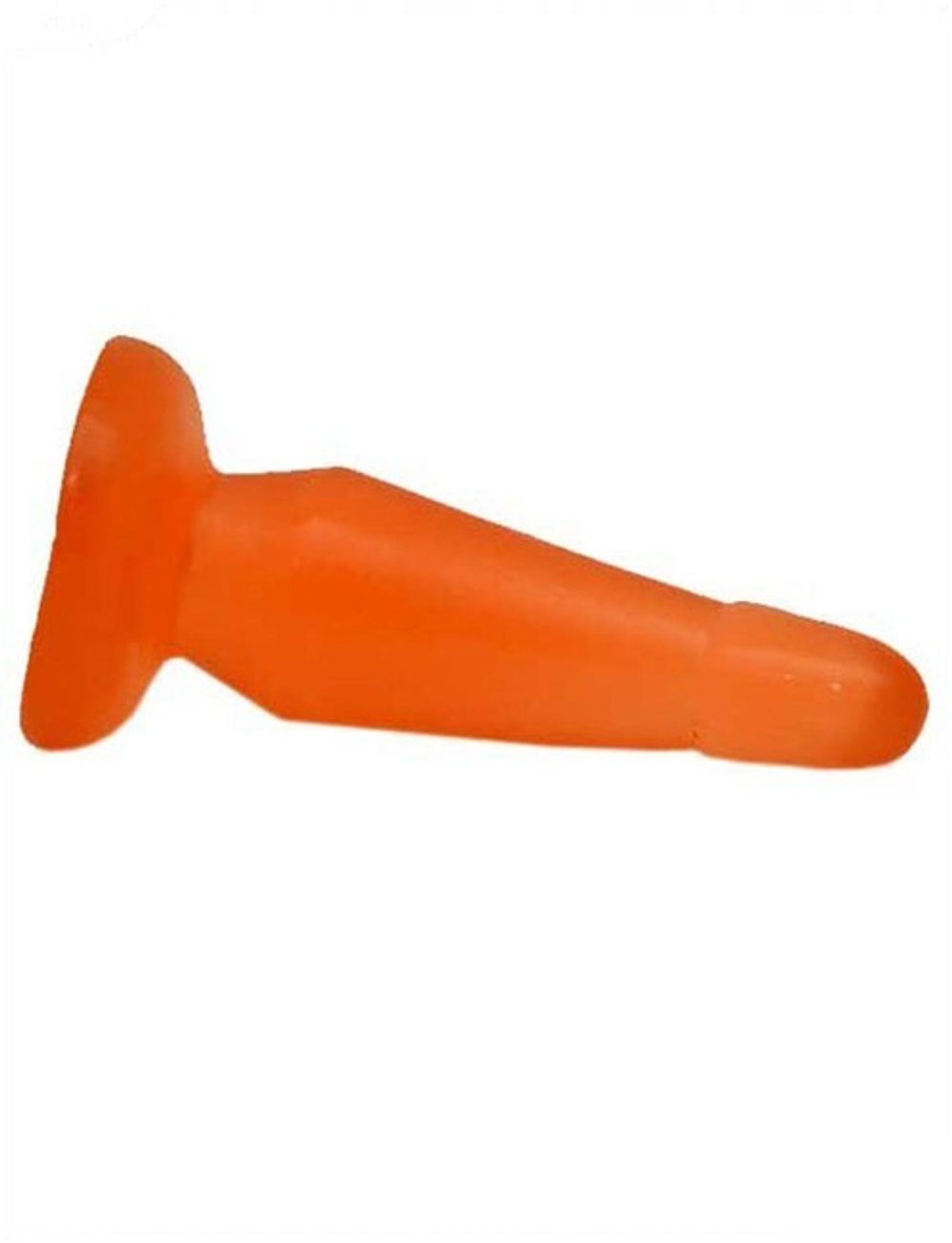 Гелевая изогнутая анальная пробка (оранжевый) 35х130 мм (Цвет: оранжевый)